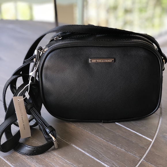 New York & Company Handbags - New York & Co double zip Crossbody bag  Black NWT